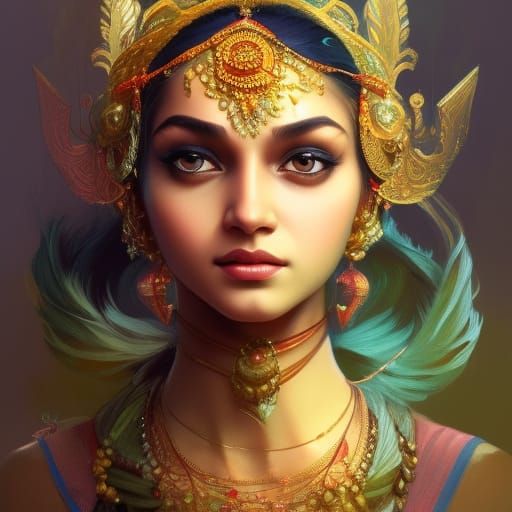 fantasy indian girl - AI Generated Artwork - NightCafe Creator