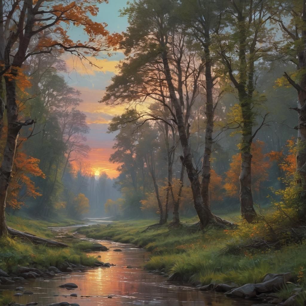 жизнерадостный пейзаж, совершенство красоты, романтика, люминисцентность, акварель, высокая детализация, ...  by @Alexandr