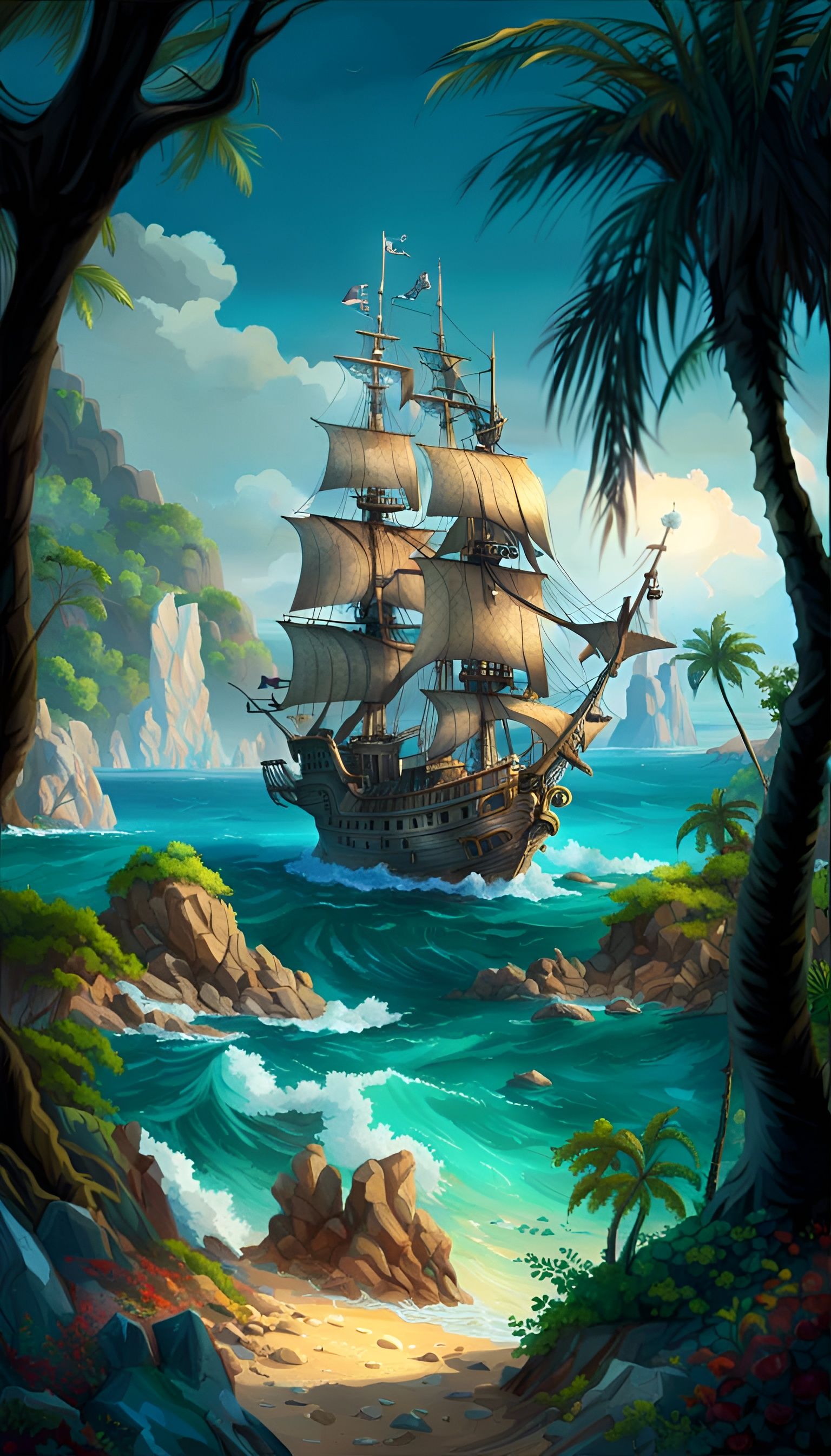 Pirate’s Cove - AI Generated Artwork - NightCafe Creator