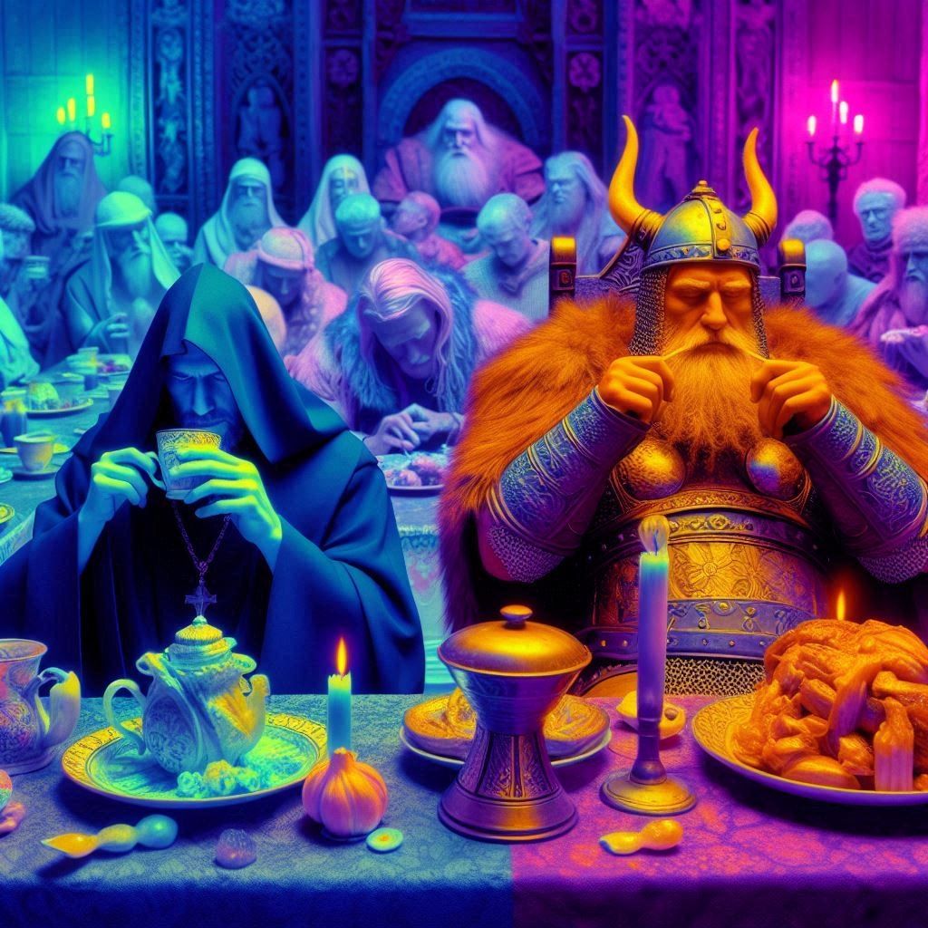 fast friends -- one who fasts and one whose food dissapears ...