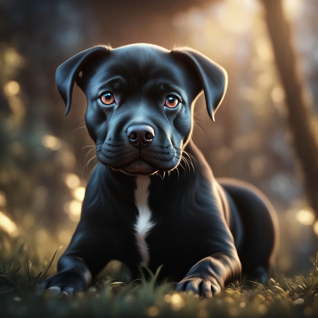 Black best sale pit puppy