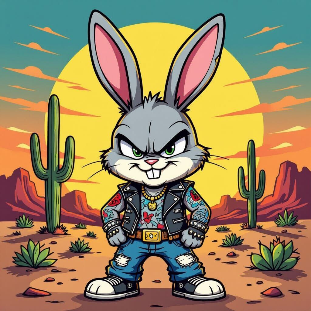 Punk rabbit  by @bob shilka