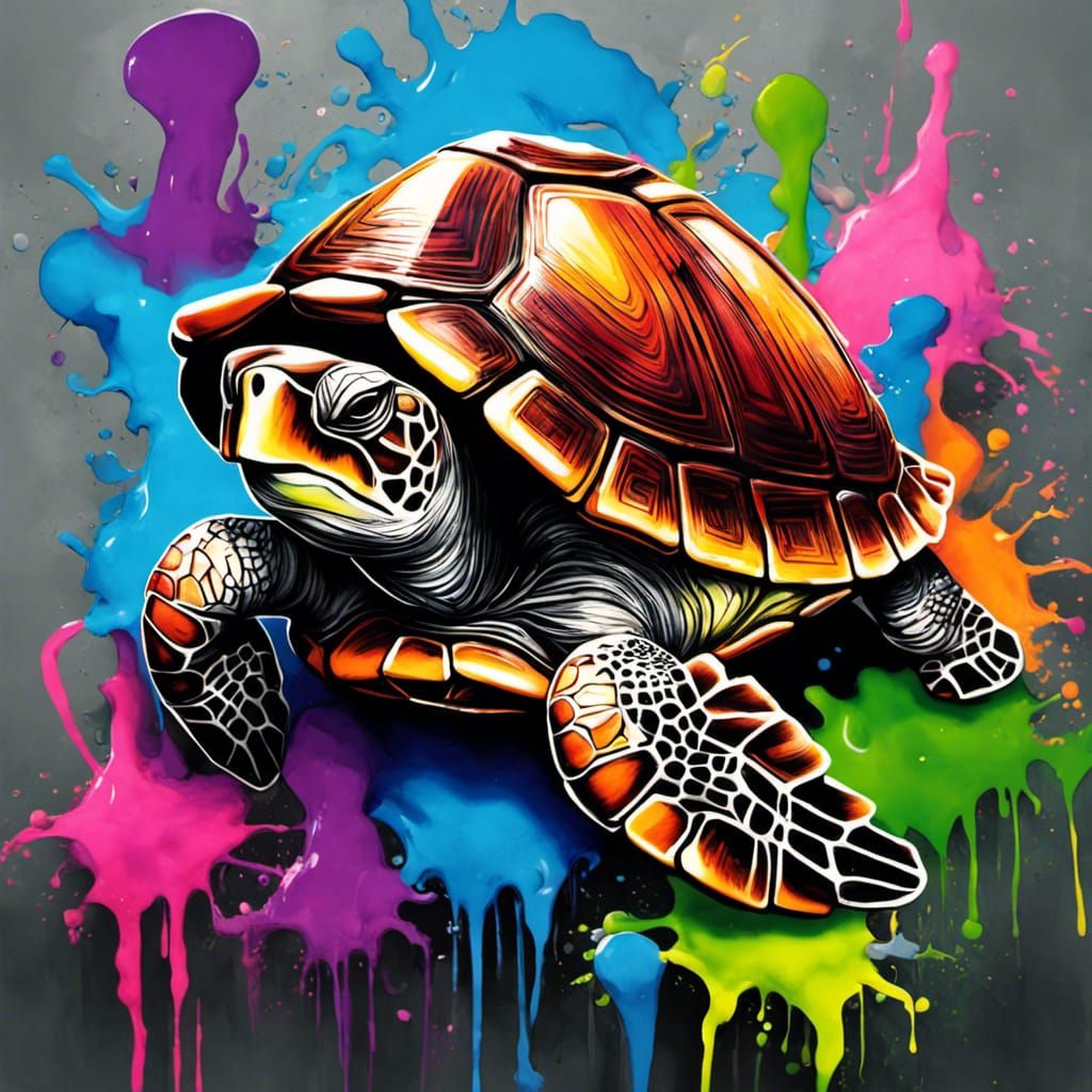 Quintessence Turtle graffiti art, splash art, street art, spray paint ...