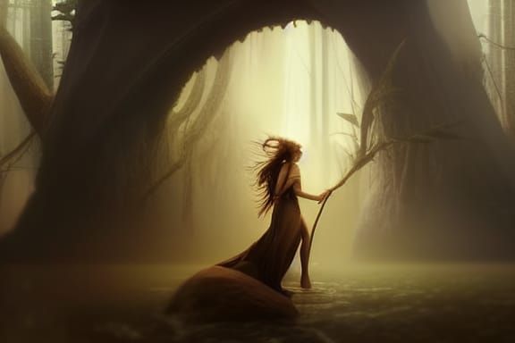 in a fantasy landscape