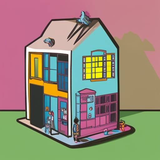 dolls house cartoon AI Generated Artwork NightCafe Creator