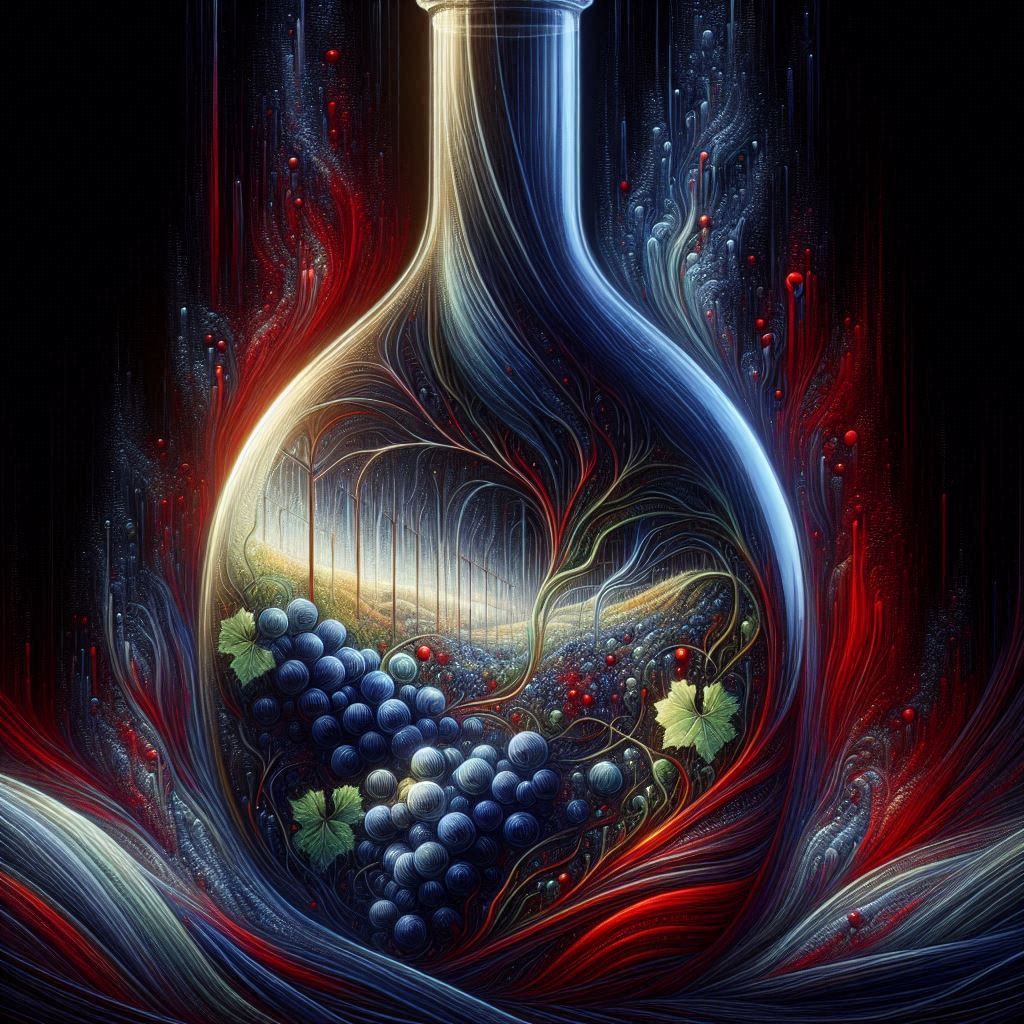 Glass artwork. Glass Wine Bottle