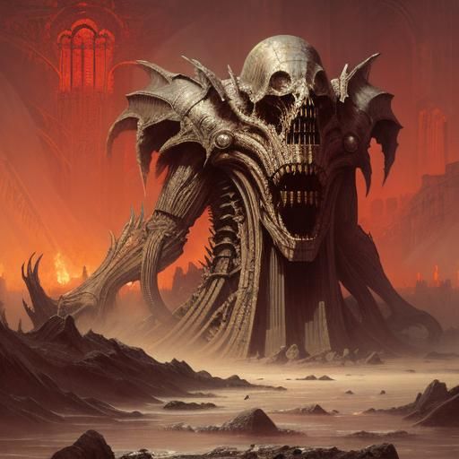 H. R. Giger horror Gustave Doré Greg Rutkowski