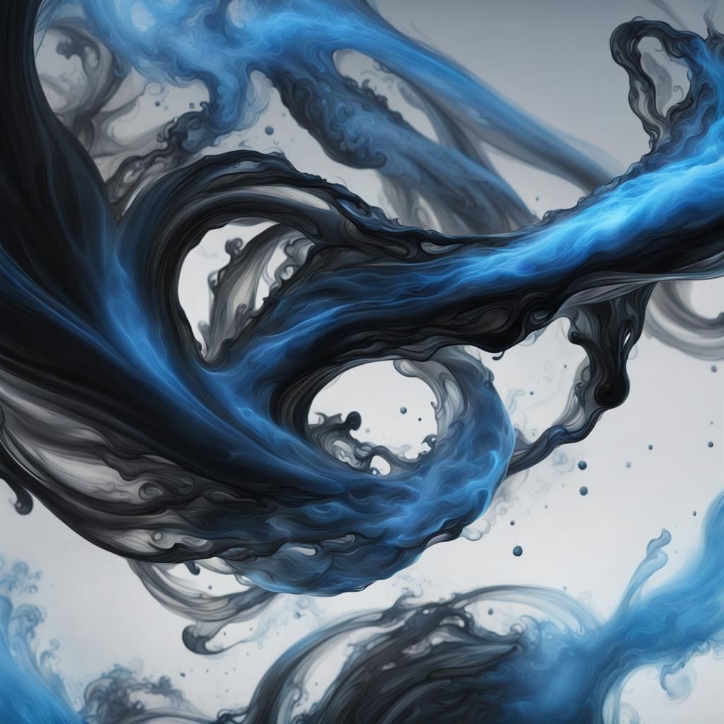 Blue smoke swirls #3