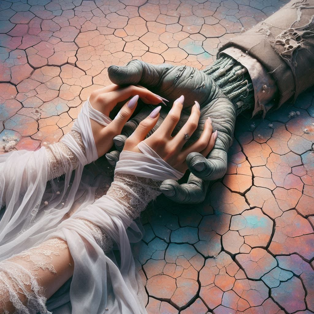 bindin' love stitched by bride's blindfold