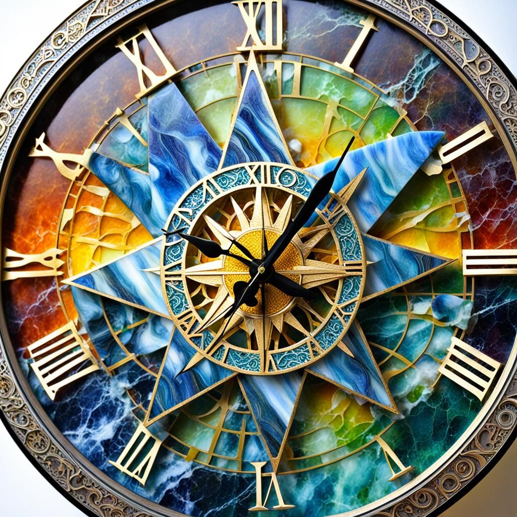 Close up macro photography Clock 3D sculpture of the marble ...