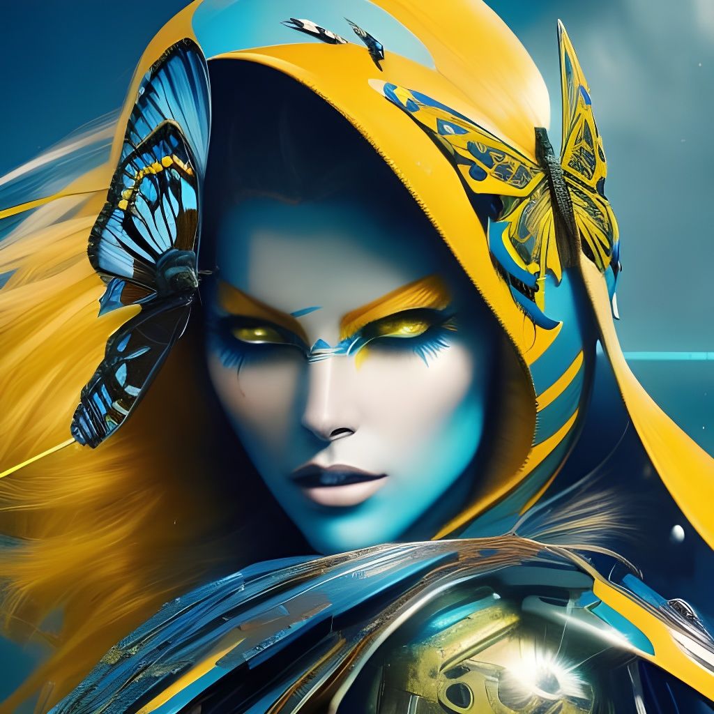Mysterious butterfly woman