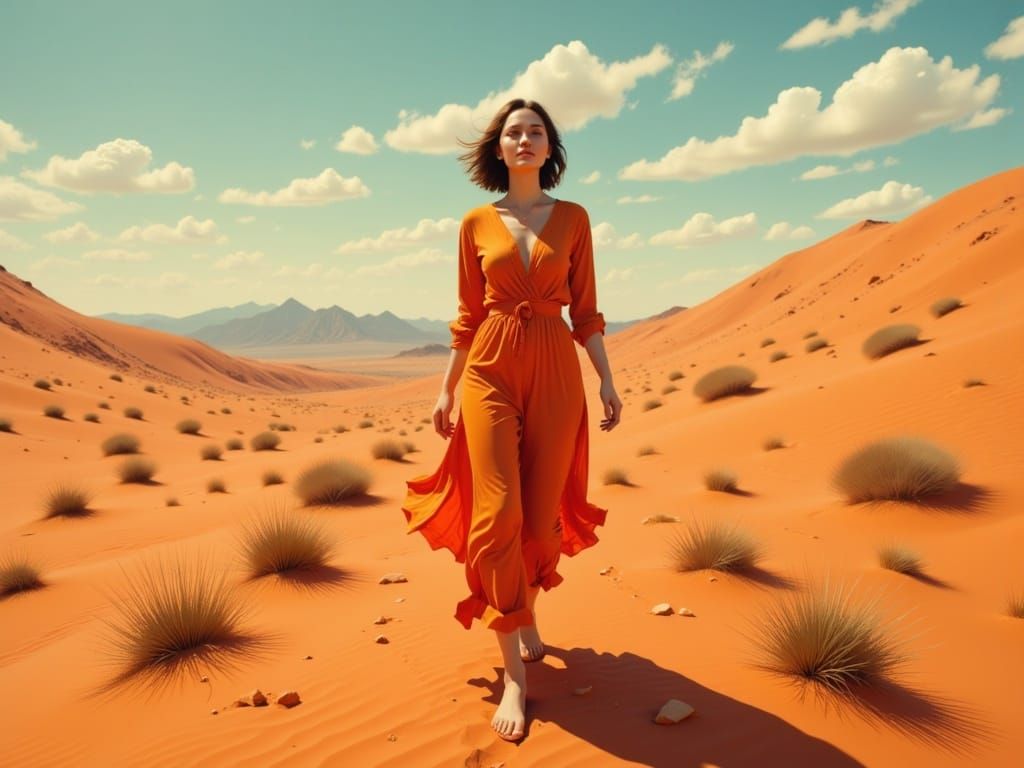 Orange woman of beauty in a desert stroll 
 <lora:Jungle Trista:1.0> 