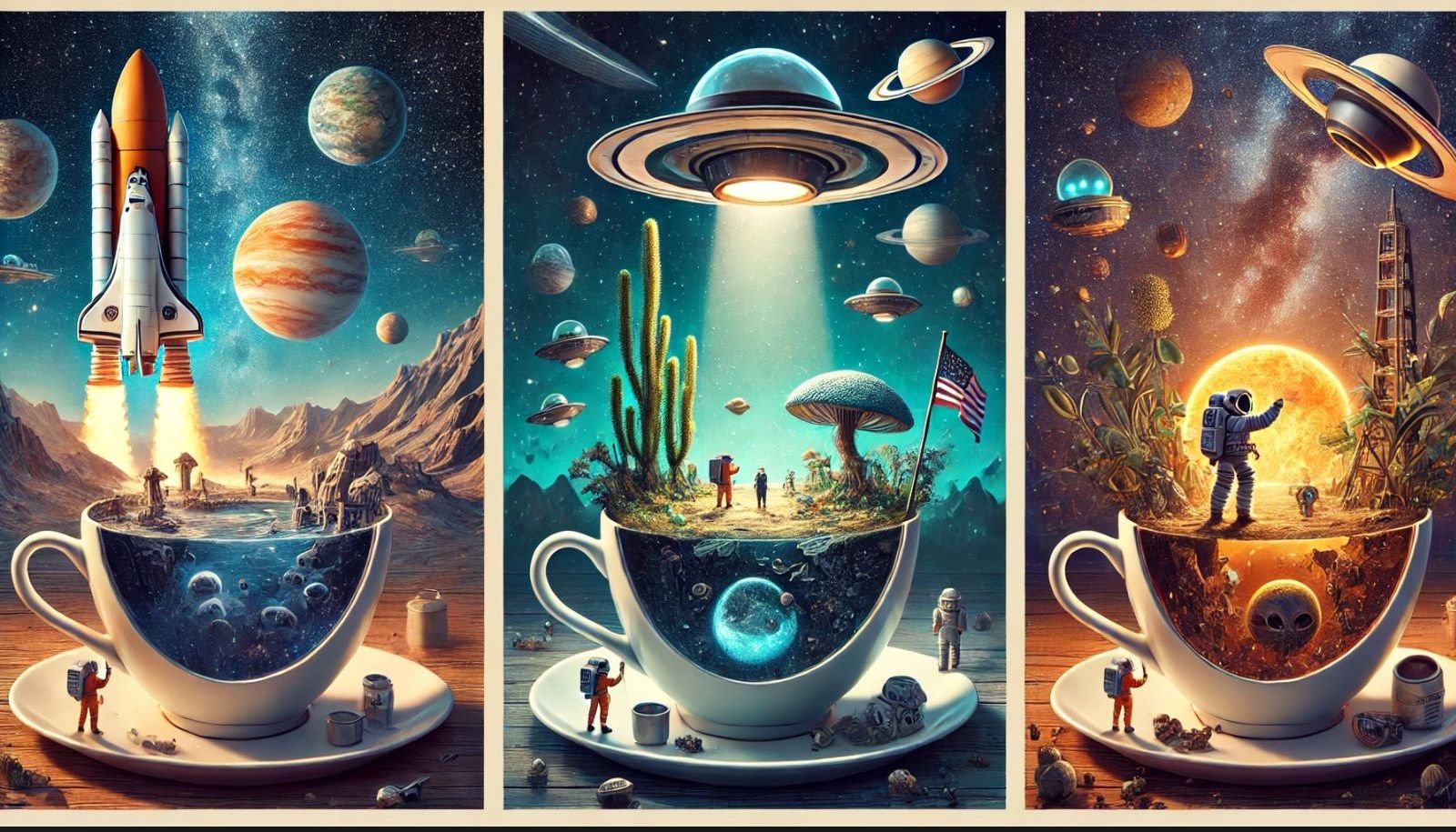 Triptych Space teacup