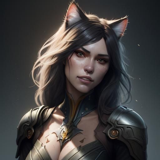 A girl with cat teeth