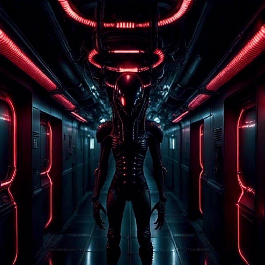Dark Corridor 616 ⚙️ Alien Xenomorph Portrait | H.R. Giger Horror