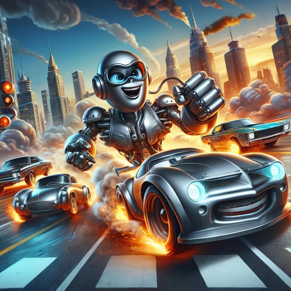 Dynamic image depicting Fast and Ferrous racing in a real-wo...