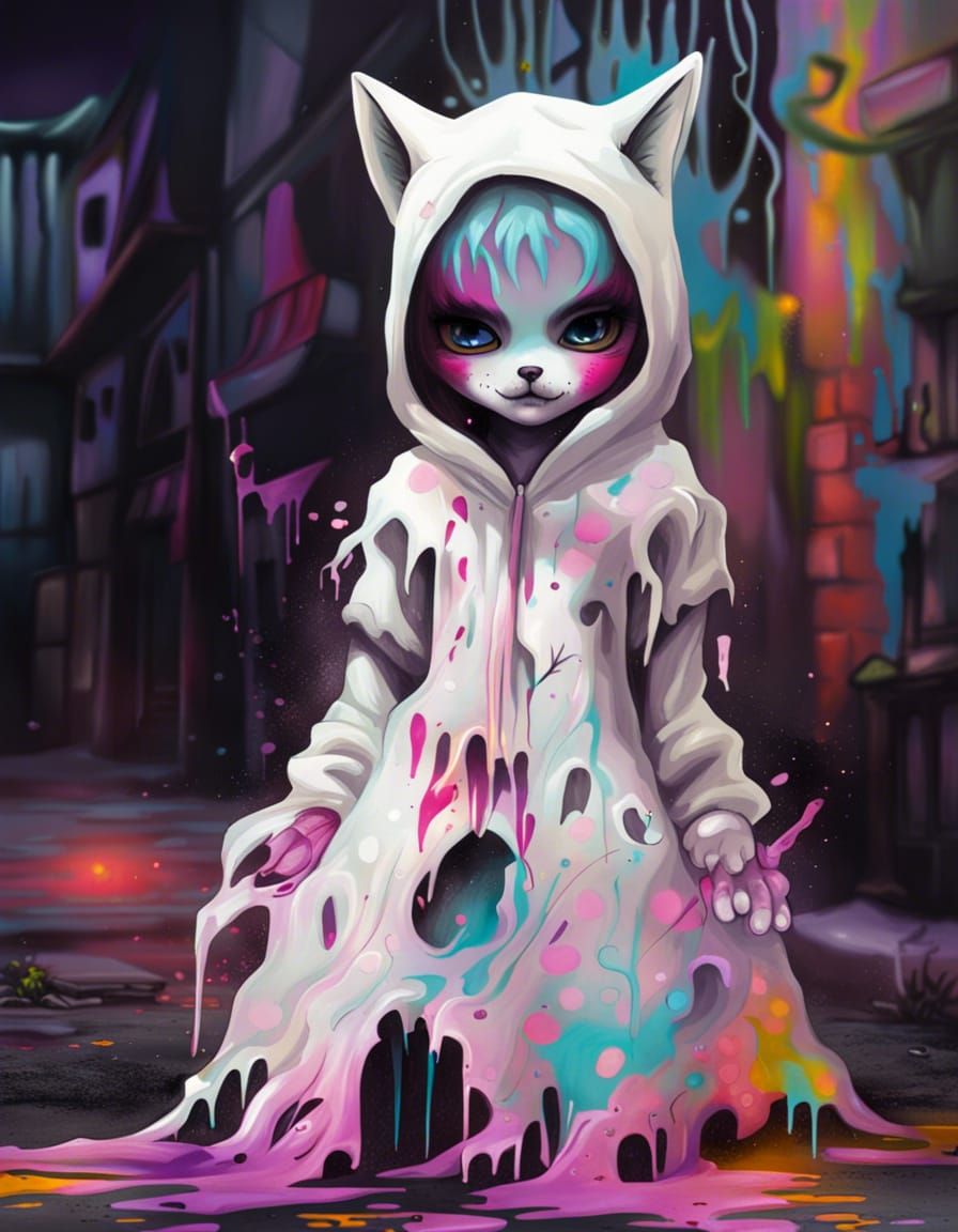 Mystery Cat Girl   AI Generated Artwork   NightCafe Creator