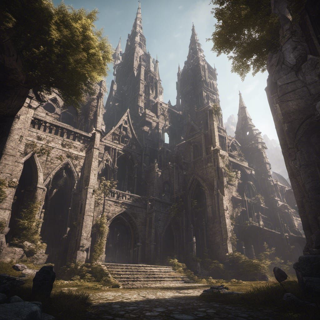 Massive Citadel, Gothic Style - Ai Generated Artwork - Nightcafe Creator