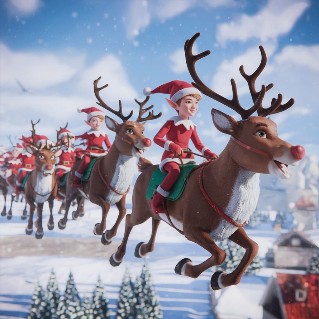 Elves Return to Santa's Village: 3D Artstation Scene