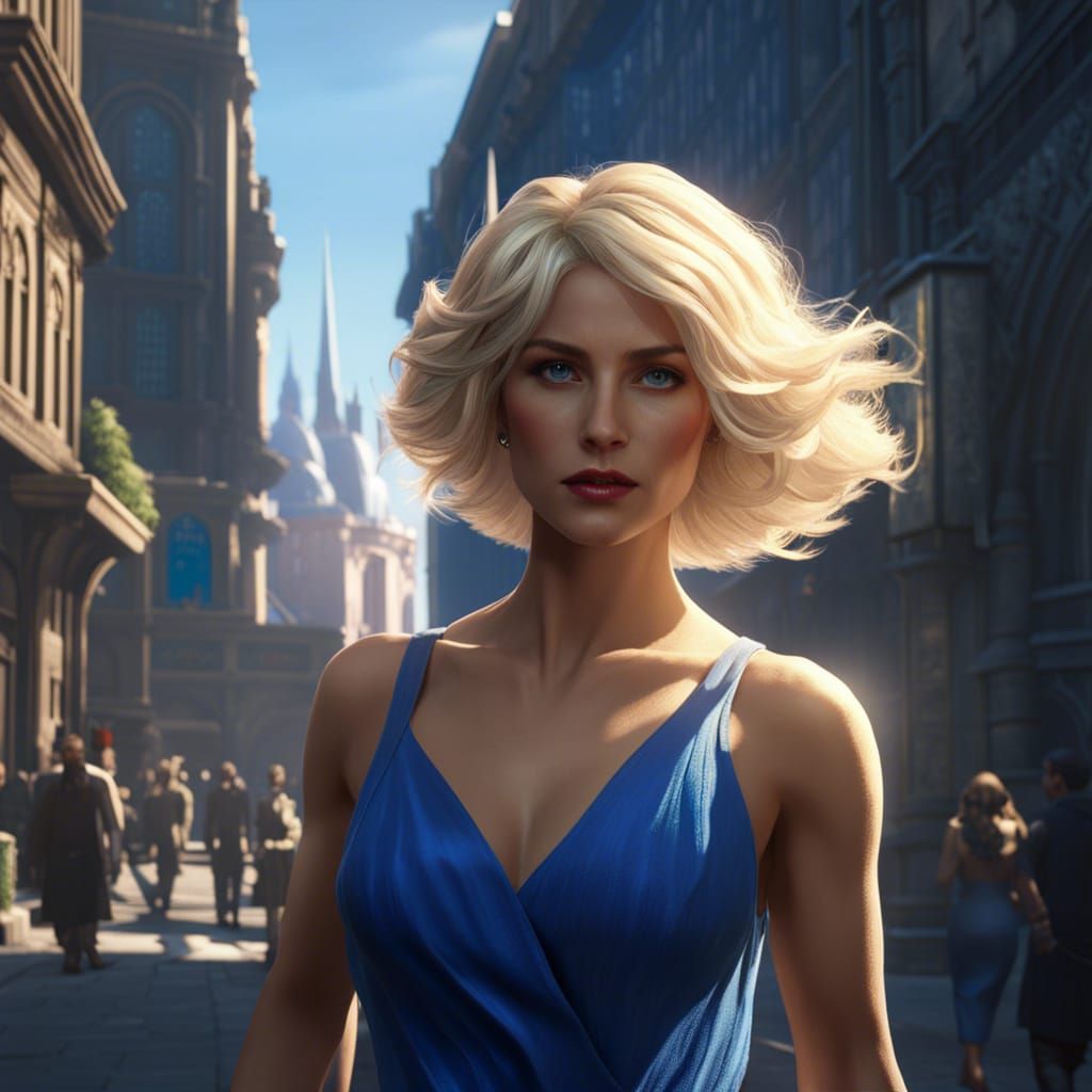 walking through  city,