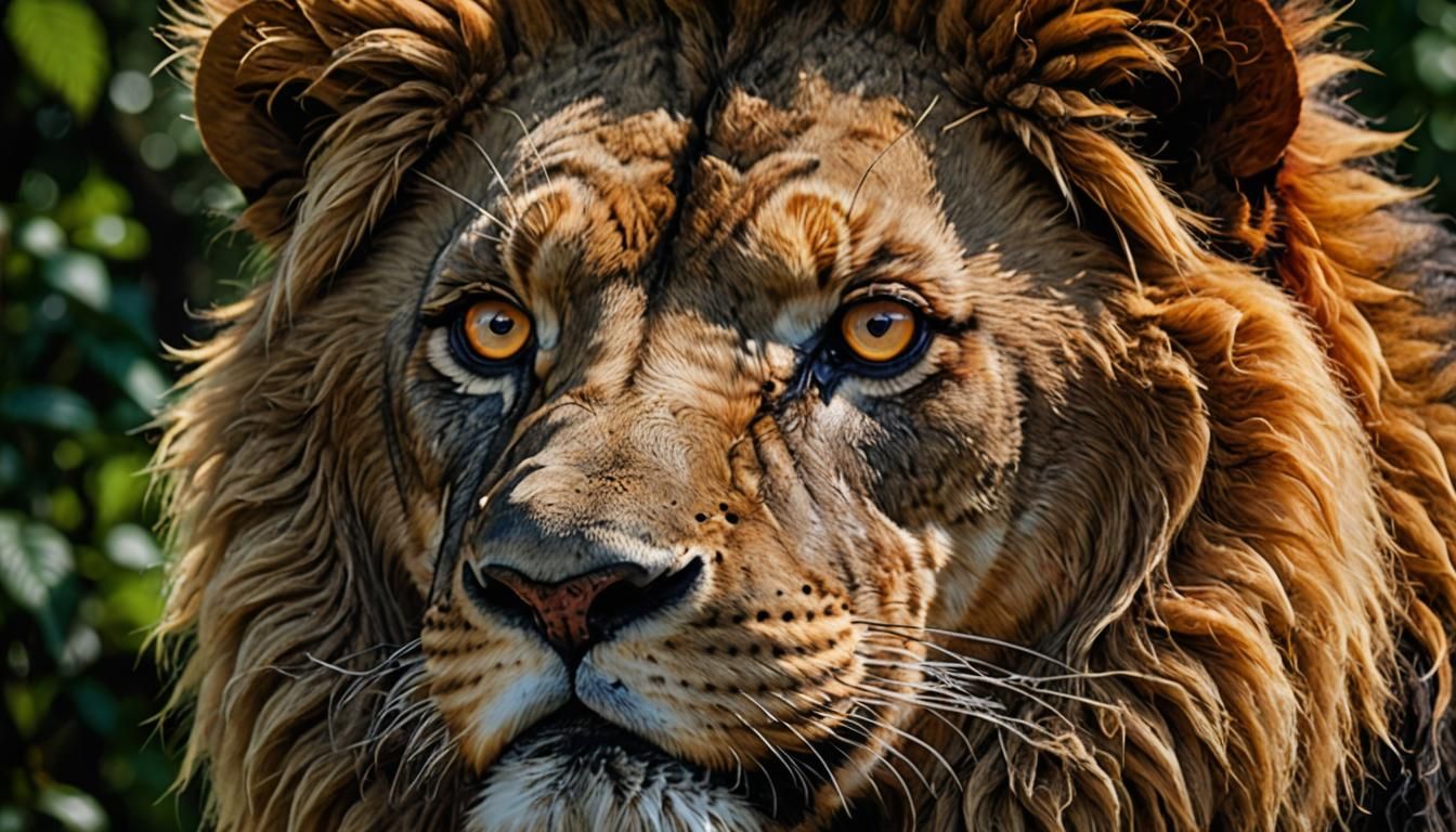 scary lion
