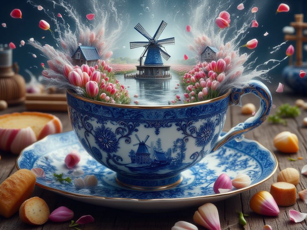 <lora:FiosTeacupRealms:1.0> Windmills of Holland