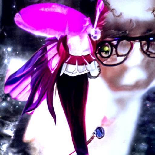 Fairy with light academia clothes glasses and dark magenta hair fairycore  fantasycore - AI Generated Artwork - NightCafe Creator