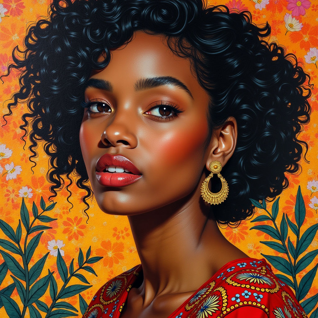 Batik, portrait of a beautiful woman