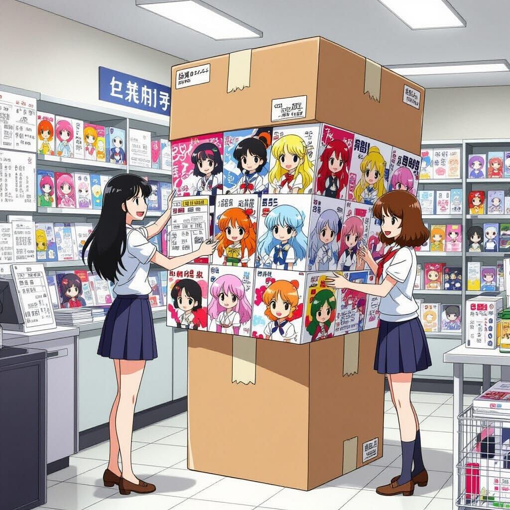 Humorous Anime Woman Mailing Otaku Package