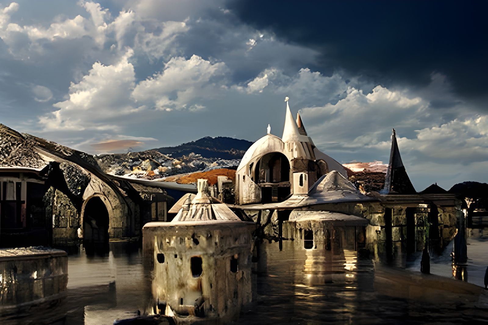 a beautiful matte painting of town Trogir, italian renesanse...