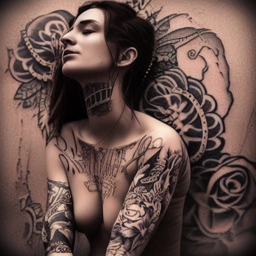 girl covered in tattoos