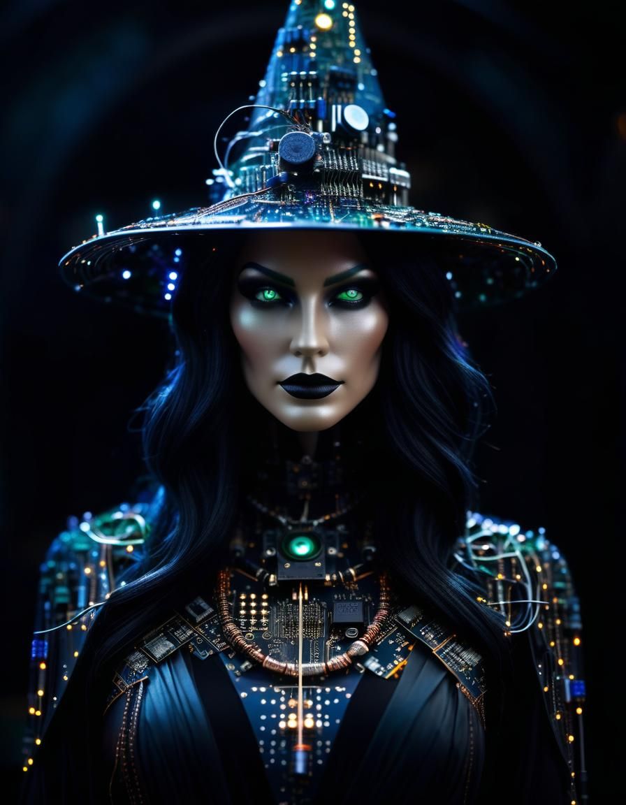 an intricated circuitry of a witch