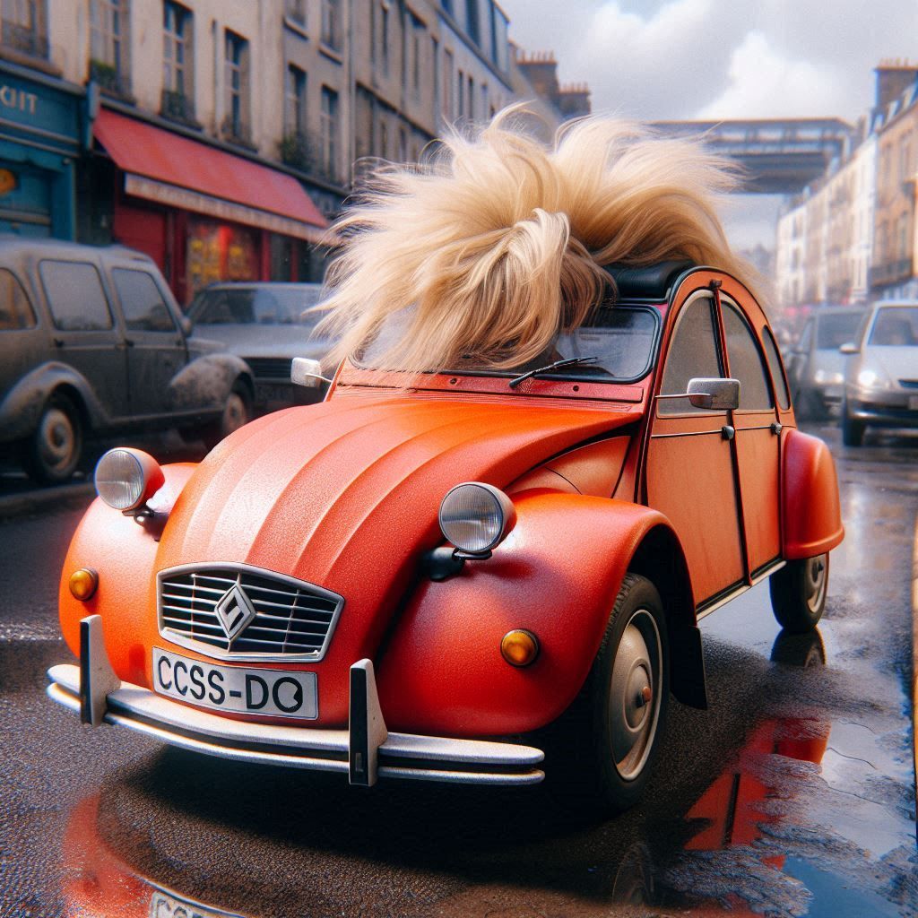 2CV wearing a wig 🤣