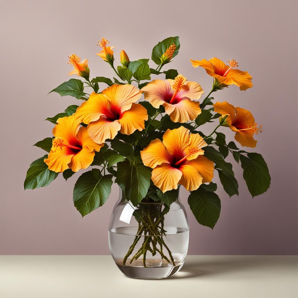 Realistic pixilated image of a floral arrangement of yellow ...