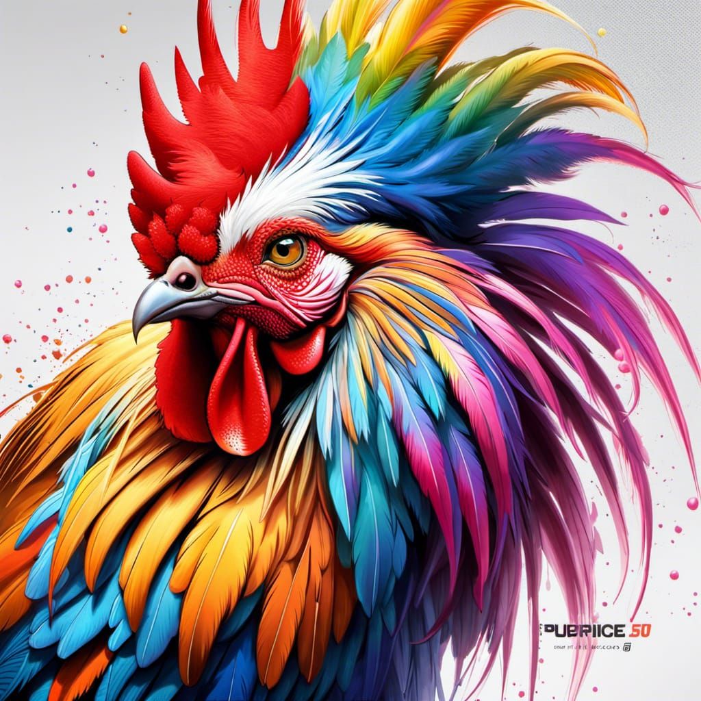 Colorful Rooster - AI Generated Artwork - NightCafe Creator