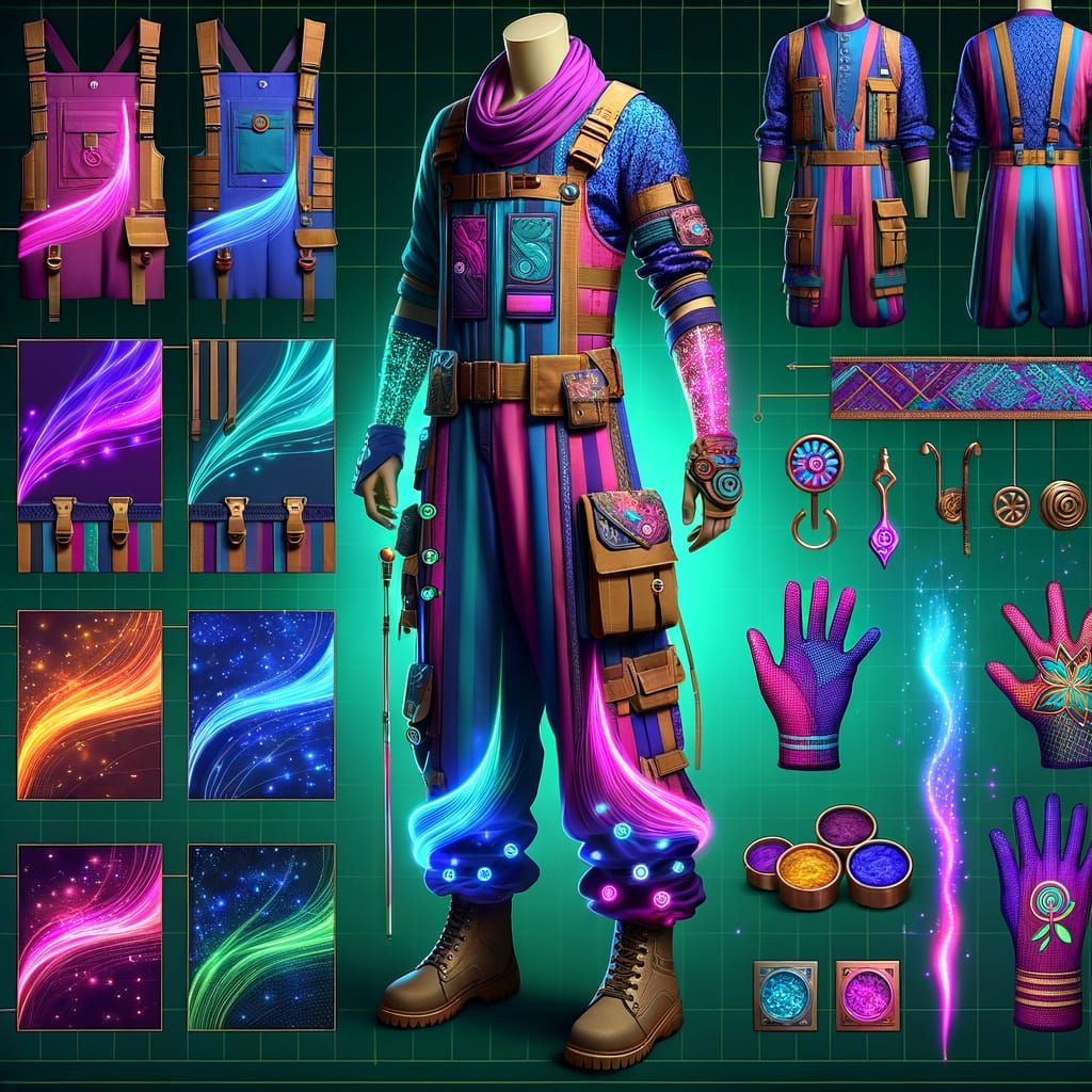 Modern Fantasy Circus Worker Costumes in Vivid Colors
