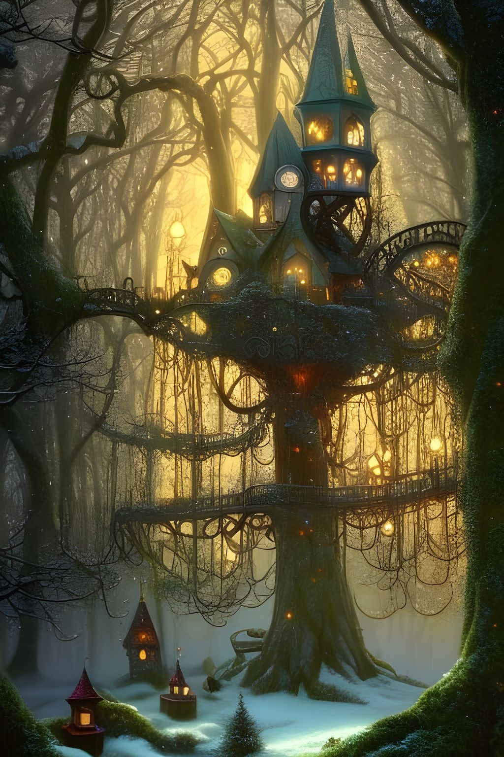 Winter fairy town