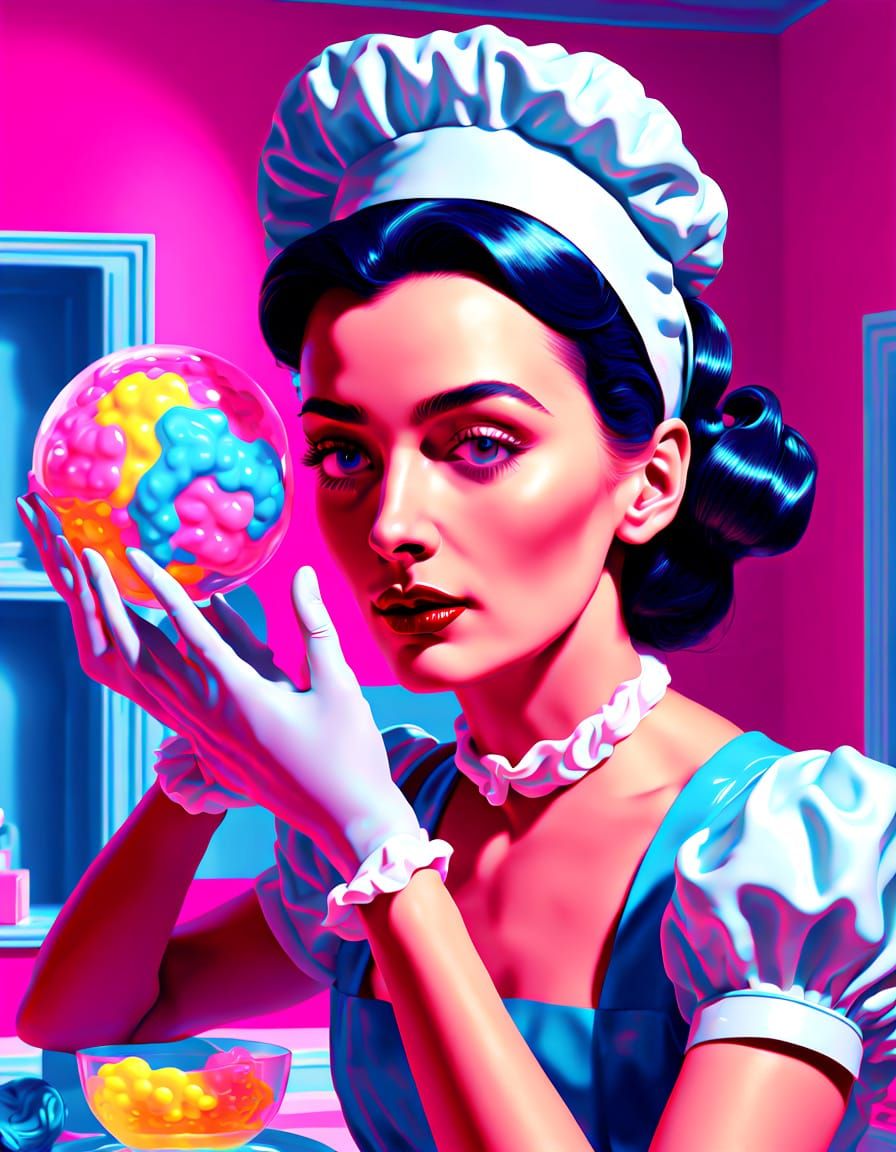 Surreal Pop Art: Housemaid Washing Brains