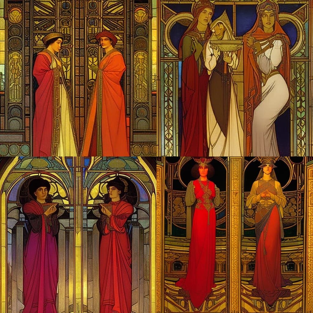 2 adorable androgynous paternal twin gynoid muses visit a la...