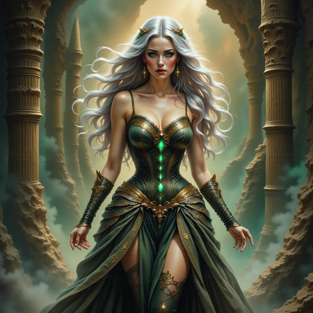 <lora:Pretty Portraits:1.0> boris vallejo style fantasy woman