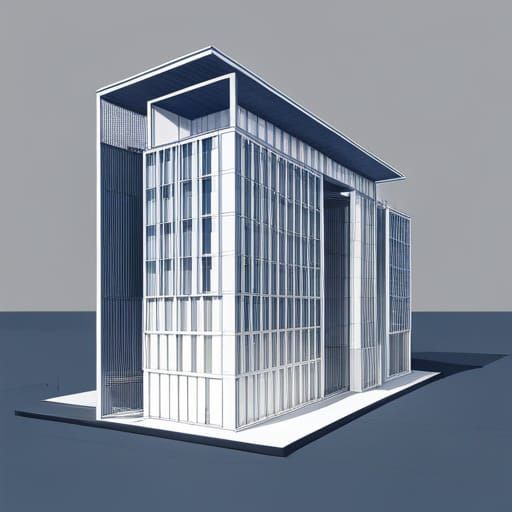 blueprint of a building, complex hyperrealism hypermodernism