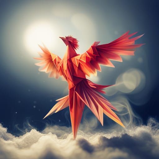Origami Phoenix rising