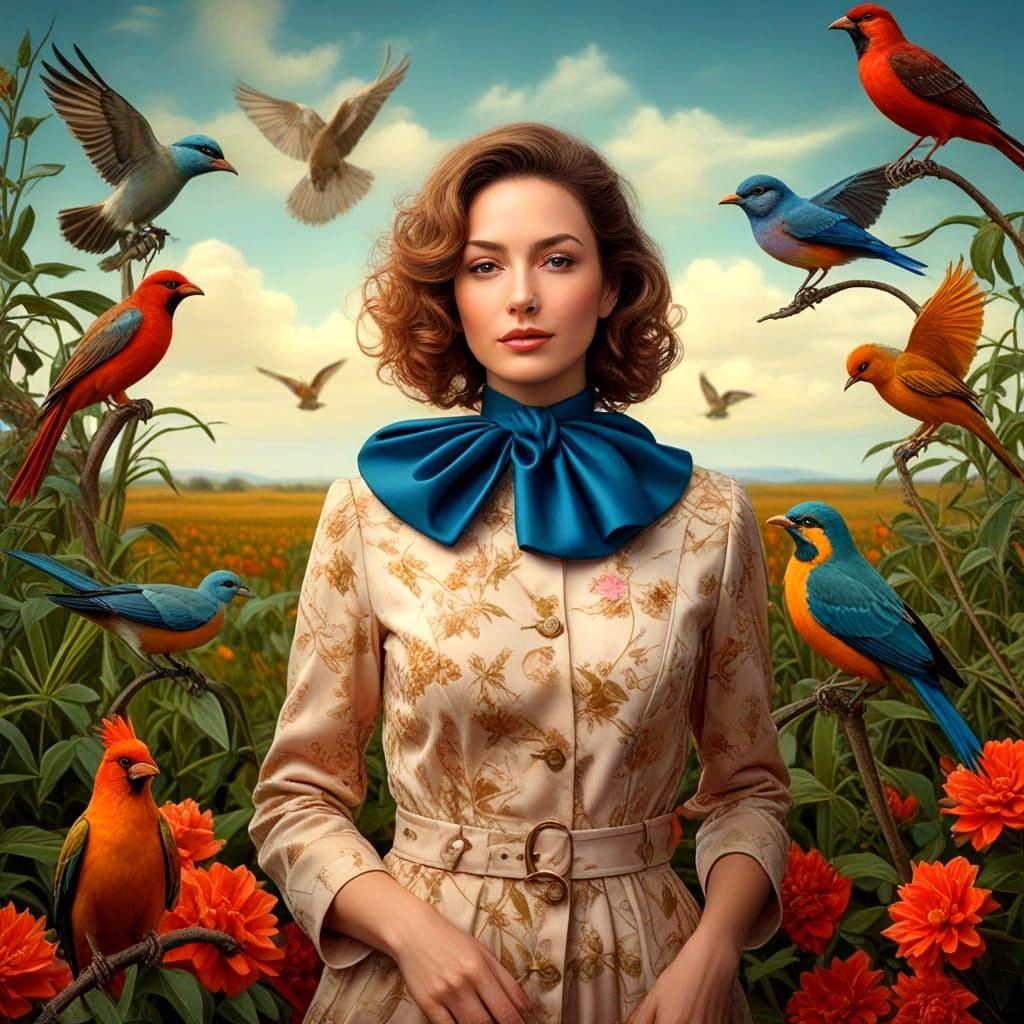 Surrealistic Portrait of an Elegant Lady