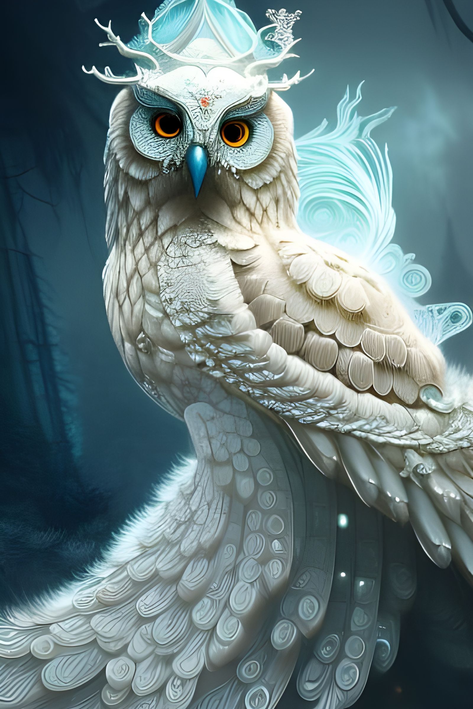 Fantasy snow owl   by @undefined