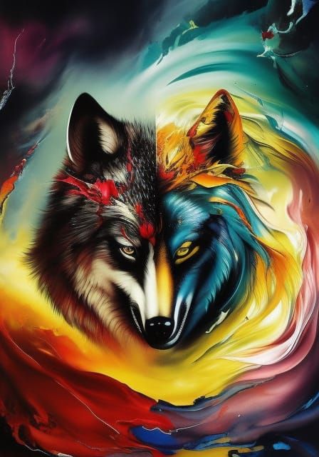 2 Wolves - AI Generated Artwork - NightCafe Creator