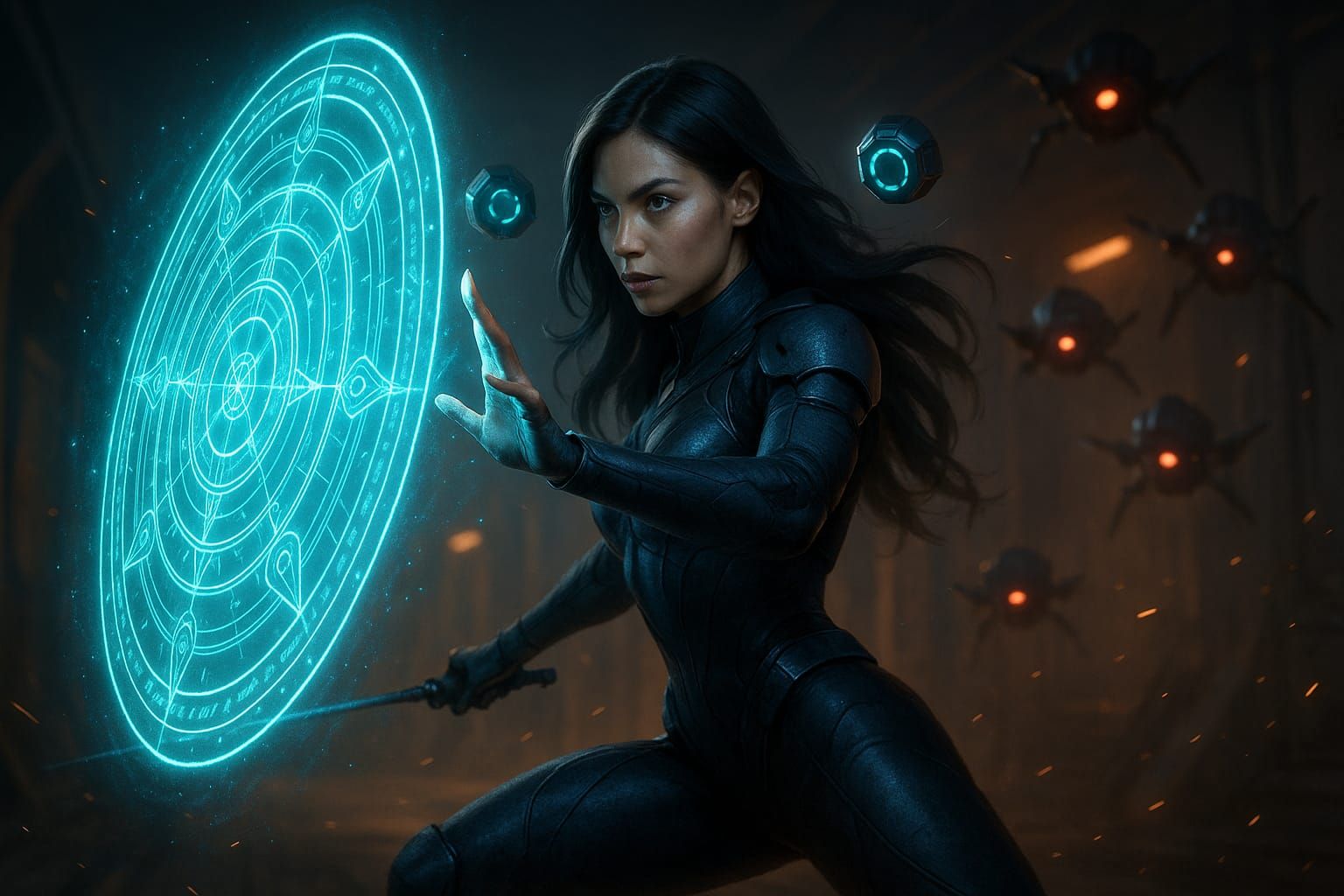 Techno-Sorceress vs. Drones (1)