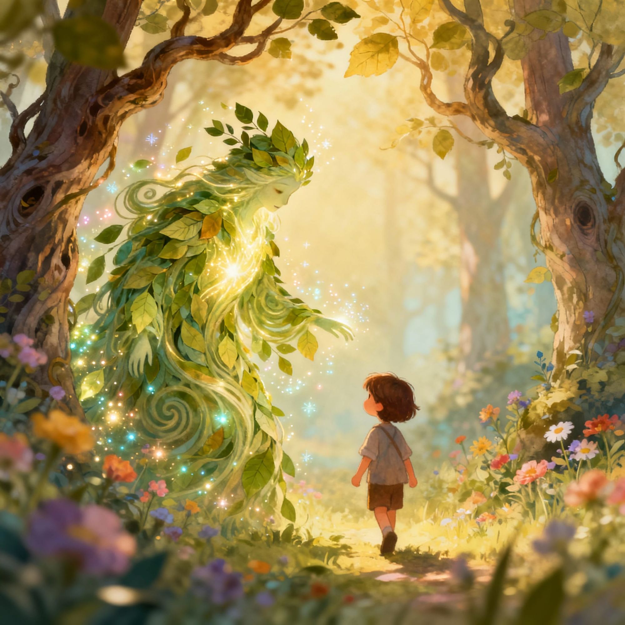 The forest spirit shows the boy the way home - Start Image 2