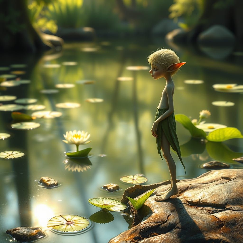 Tiny elfin sprite. Just a little whisp of a fellow so be careful when walking in the wild.