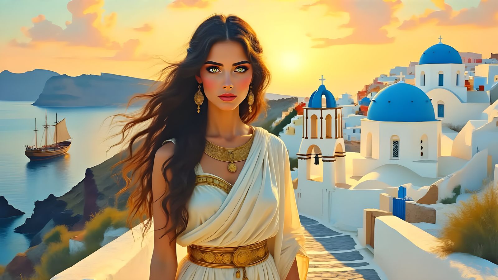 Evangelia in Santorini  by @Gary Murakami