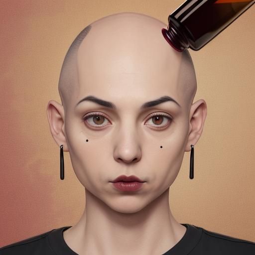 Strange Bald Person with Wine Cork Forehead